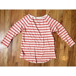 NWT Orange and Cream Lightweight Layer Long Sleeve Top